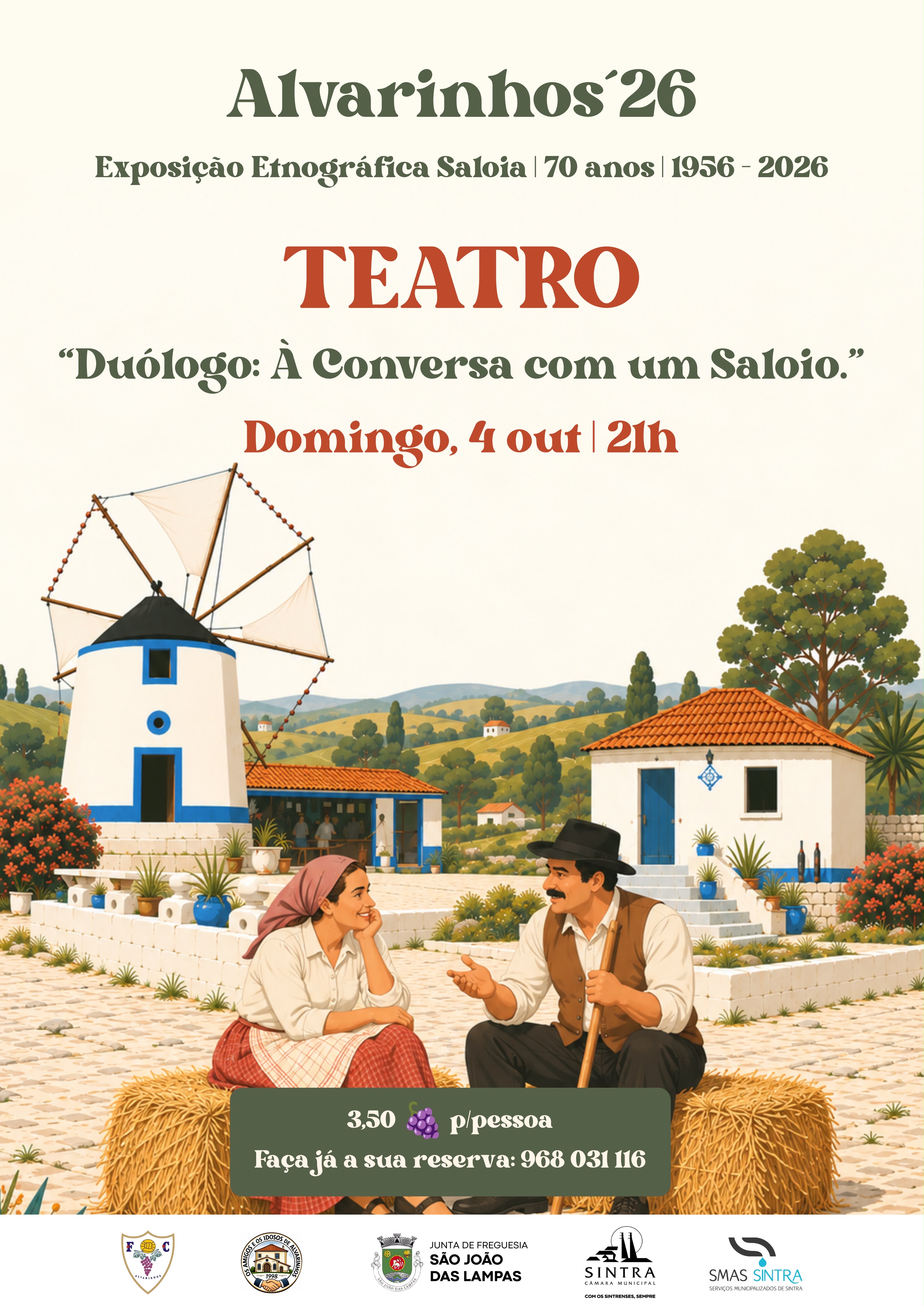 Cartaz do teatro Duólogo: À Conversa com um Saloio. — Alvarinhos´26
